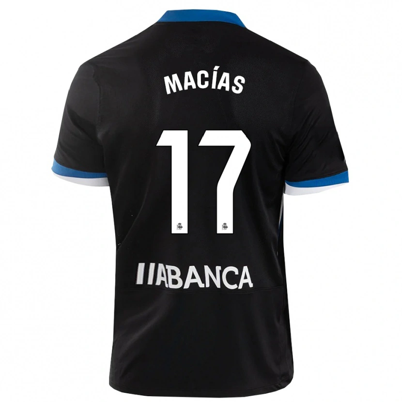 Danxen Enfant Maillot Luisao Macías #17 Noir Bleu Blanc Tenues Extérieur 2026/27 T-Shirt