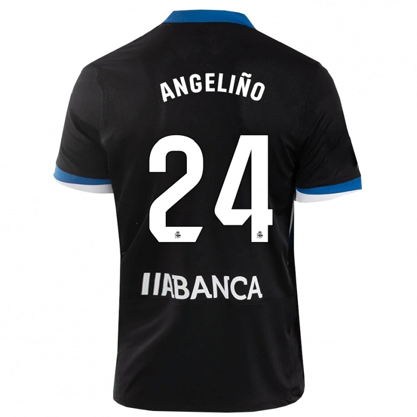 Danxen Enfant Maillot Angeliño #24 Noir Bleu Blanc Tenues Extérieur 2026/27 T-Shirt