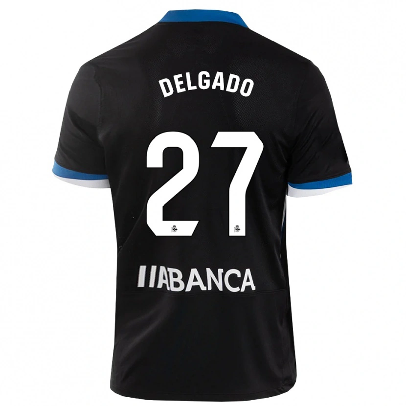 Danxen Enfant Maillot Álex Delgado #27 Noir Bleu Blanc Tenues Extérieur 2026/27 T-Shirt