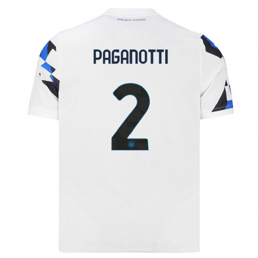 Danxen Enfant Maillot Emanuele Paganotti #2 Blanc Rouge Bleu Tenues Extérieur 2026/27 T-Shirt