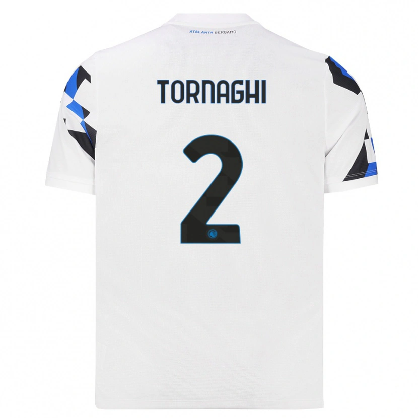 Danxen Enfant Maillot Pietro Tornaghi #2 Blanc Rouge Bleu Tenues Extérieur 2026/27 T-Shirt