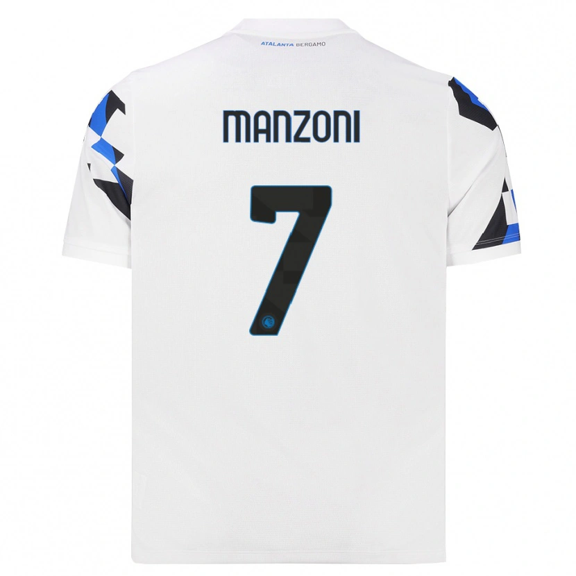 Danxen Enfant Maillot Alberto Manzoni #7 Blanc Rouge Bleu Tenues Extérieur 2026/27 T-Shirt