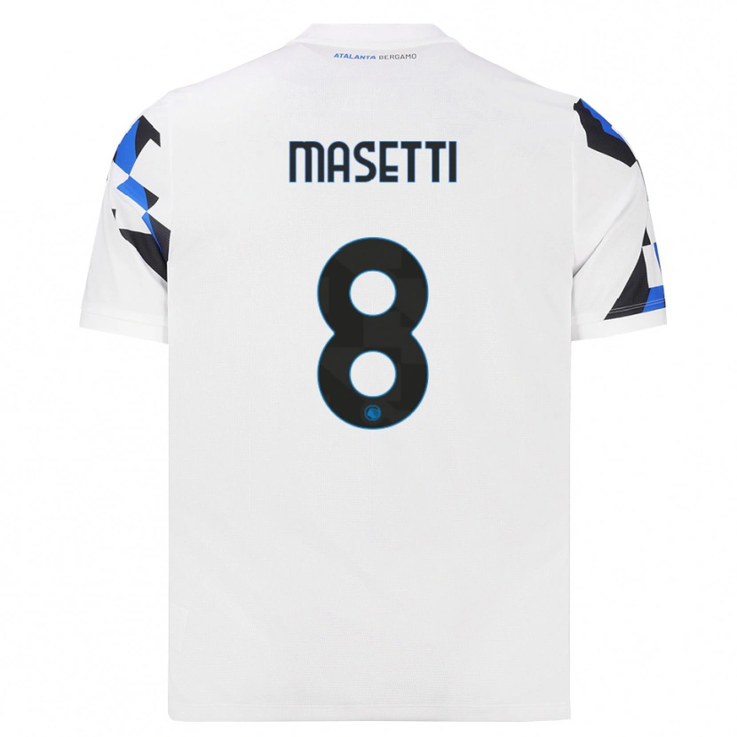 Danxen Enfant Maillot Francesco Masetti #8 Blanc Rouge Bleu Tenues Extérieur 2026/27 T-Shirt