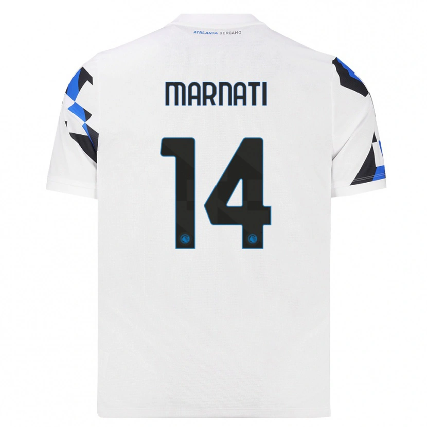 Danxen Enfant Maillot Sebastiano Marnati #14 Blanc Rouge Bleu Tenues Extérieur 2026/27 T-Shirt