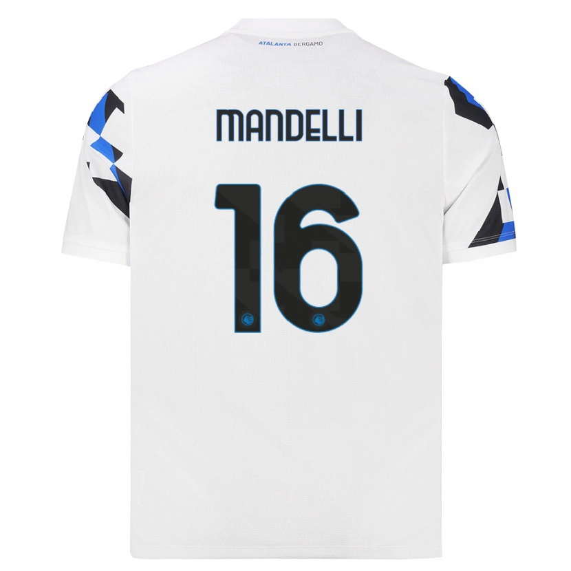 Danxen Enfant Maillot Giulia Mandelli #16 Blanc Rouge Bleu Tenues Extérieur 2026/27 T-Shirt