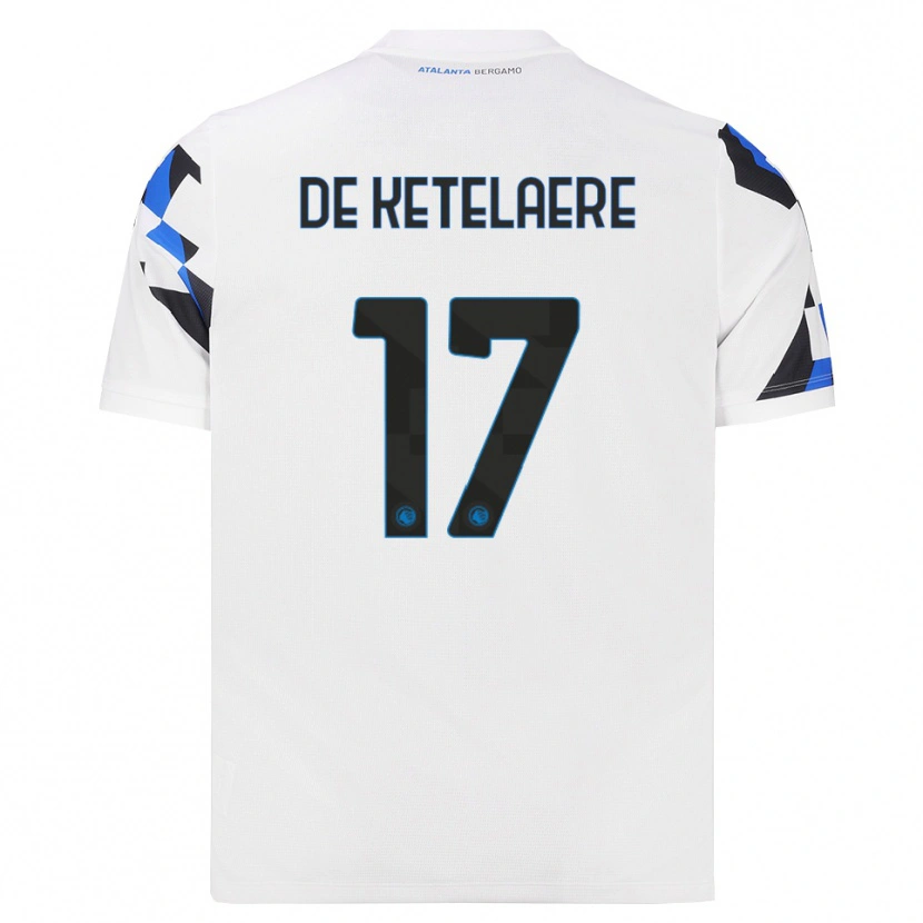 Danxen Enfant Maillot Charles De Ketelaere #17 Blanc Rouge Bleu Tenues Extérieur 2026/27 T-Shirt