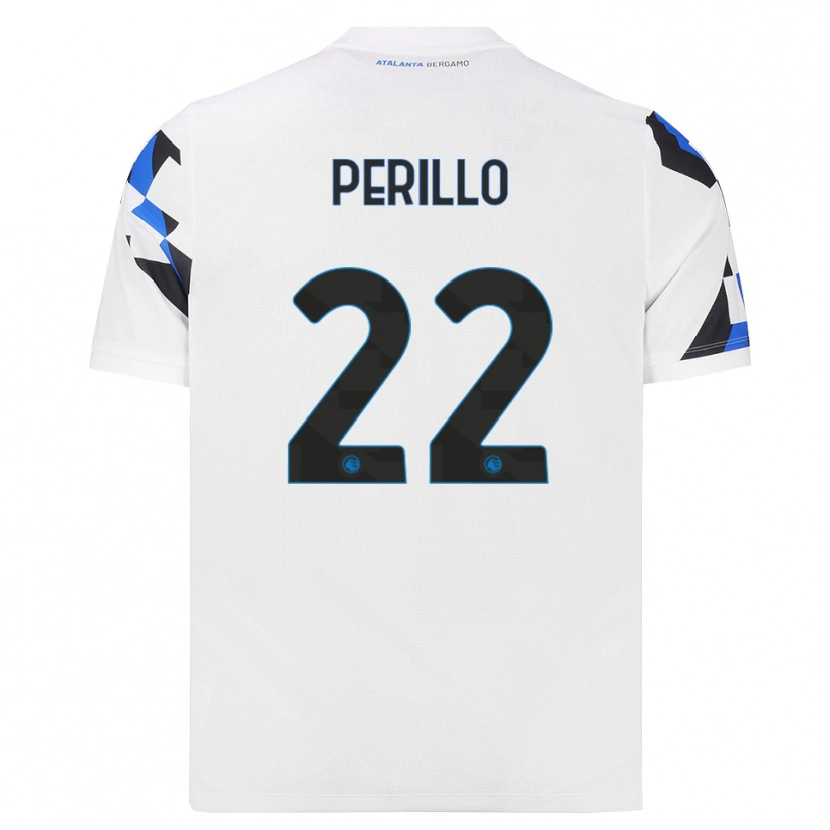 Danxen Enfant Maillot Diego Perillo #22 Blanc Rouge Bleu Tenues Extérieur 2026/27 T-Shirt