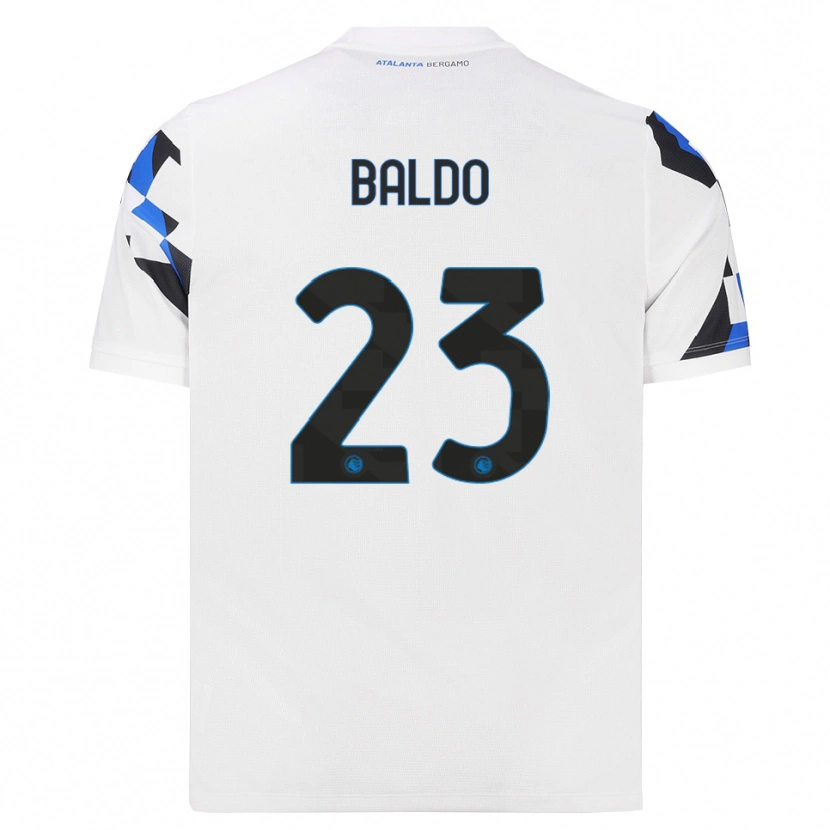 Danxen Enfant Maillot Nicolò Baldo #23 Blanc Rouge Bleu Tenues Extérieur 2026/27 T-Shirt