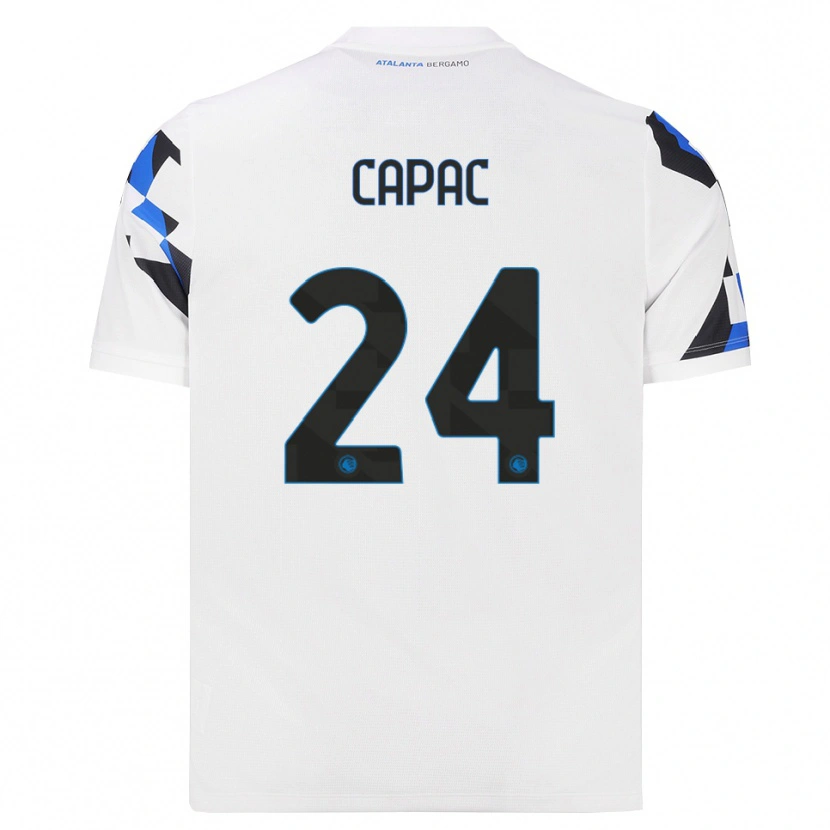 Danxen Enfant Maillot Alexandru Capac #24 Blanc Rouge Bleu Tenues Extérieur 2026/27 T-Shirt