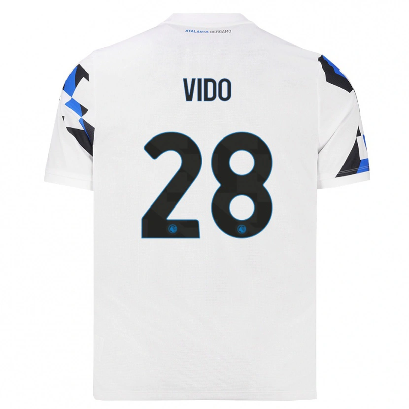 Danxen Enfant Maillot Luca Vido #28 Blanc Rouge Bleu Tenues Extérieur 2026/27 T-Shirt
