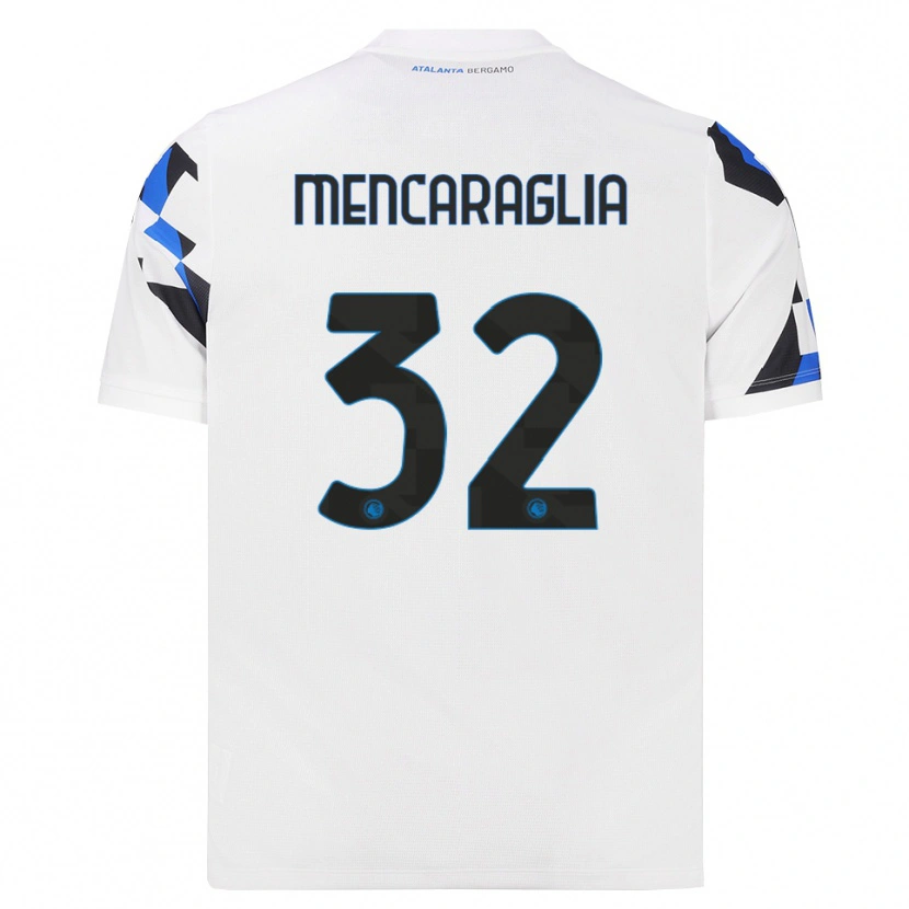 Danxen Enfant Maillot Filippo Mencaraglia #32 Blanc Rouge Bleu Tenues Extérieur 2026/27 T-Shirt