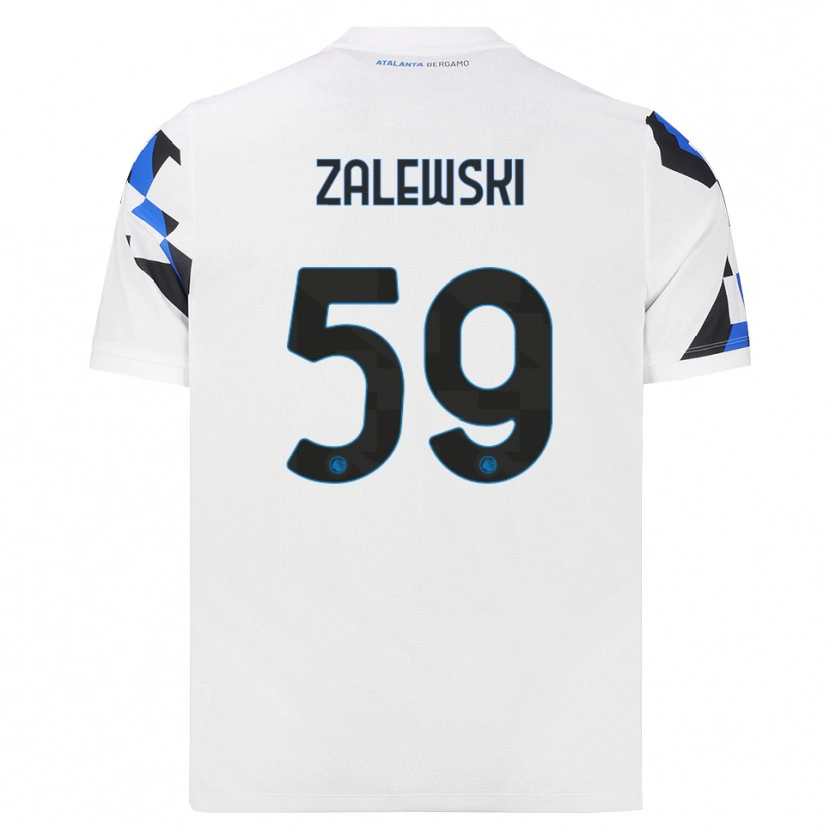 Danxen Enfant Maillot Nicola Zalewski #59 Blanc Rouge Bleu Tenues Extérieur 2026/27 T-Shirt