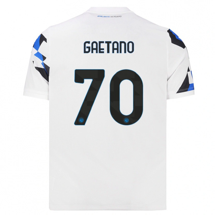 Danxen Enfant Maillot Gianluca Gaetano #70 Blanc Rouge Bleu Tenues Extérieur 2026/27 T-Shirt