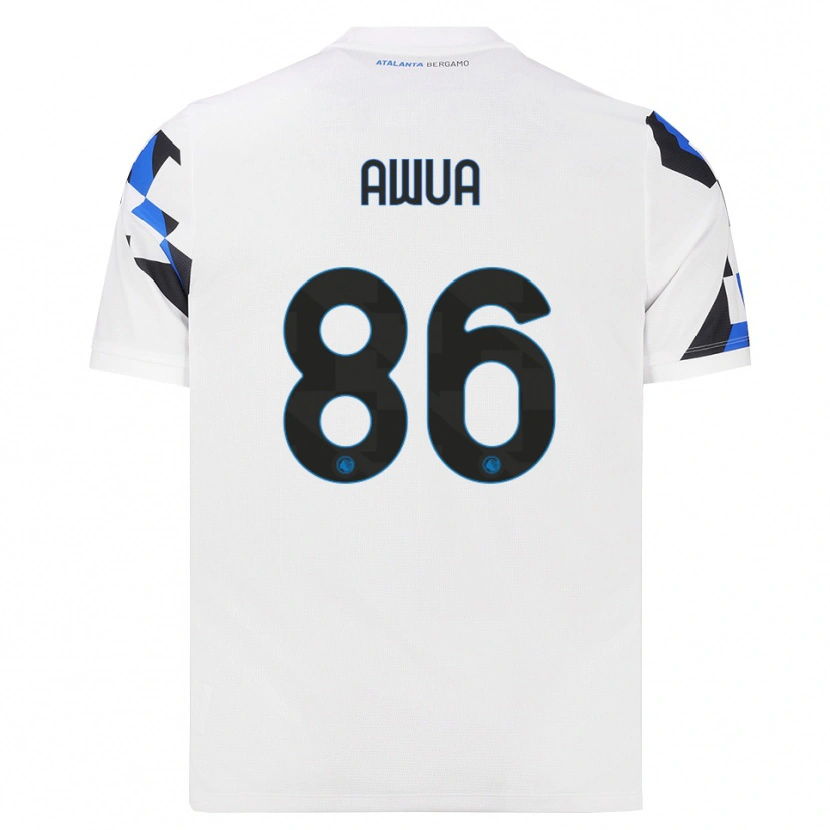 Danxen Enfant Maillot Theophilus Awua #86 Blanc Rouge Bleu Tenues Extérieur 2026/27 T-Shirt