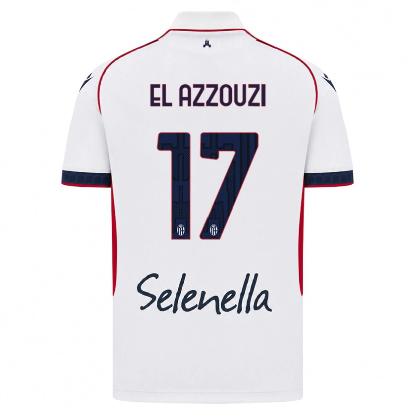 Danxen Enfant Maillot Oussama El Azzouzi #17 Blanc Rouge Bleu Roi Tenues Extérieur 2026/27 T-Shirt