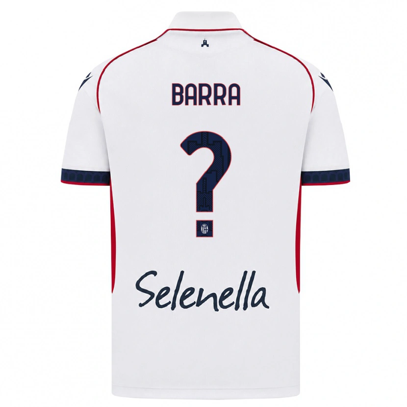 Danxen Enfant Maillot Edoardo Barra #0 Blanc Rouge Bleu Roi Tenues Extérieur 2026/27 T-Shirt