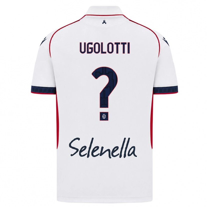 Danxen Enfant Maillot Alan Ugolotti #0 Blanc Rouge Bleu Roi Tenues Extérieur 2026/27 T-Shirt