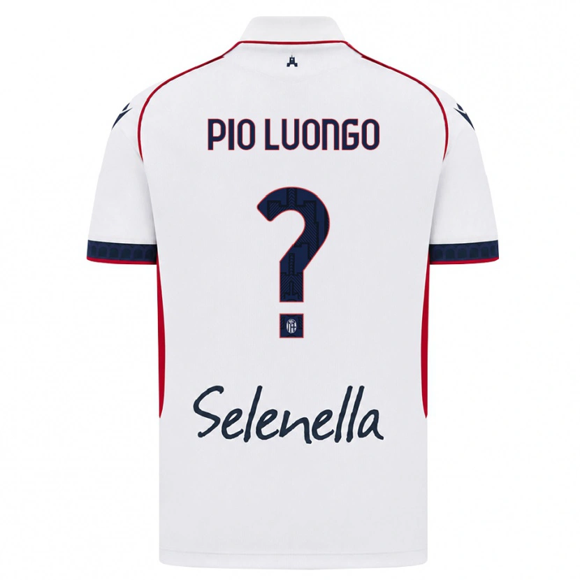 Danxen Enfant Maillot Francesco Pio Luongo #0 Blanc Rouge Bleu Roi Tenues Extérieur 2026/27 T-Shirt