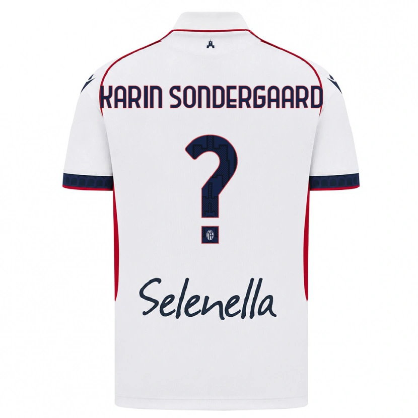 Danxen Enfant Maillot Alice Karin Sondergaard #0 Blanc Rouge Bleu Roi Tenues Extérieur 2026/27 T-Shirt