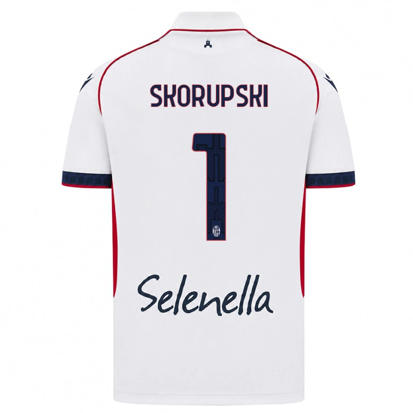 Danxen Enfant Maillot Lukasz Skorupski #1 Blanc Rouge Bleu Roi Tenues Extérieur 2026/27 T-Shirt