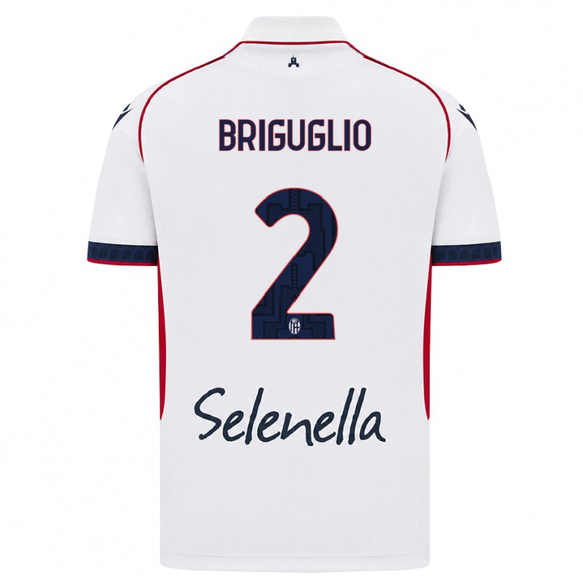 Danxen Enfant Maillot Christian Briguglio #2 Blanc Rouge Bleu Roi Tenues Extérieur 2026/27 T-Shirt