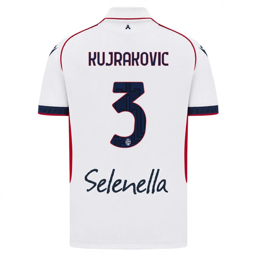Danxen Enfant Maillot Minel Kujrakovic #3 Blanc Rouge Bleu Roi Tenues Extérieur 2026/27 T-Shirt