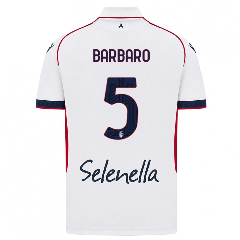 Danxen Enfant Maillot Elia Barbaro #5 Blanc Rouge Bleu Roi Tenues Extérieur 2026/27 T-Shirt