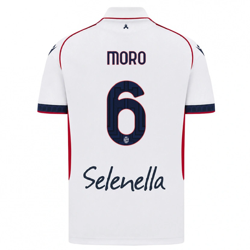 Danxen Enfant Maillot Nikola Moro #6 Blanc Rouge Bleu Roi Tenues Extérieur 2026/27 T-Shirt