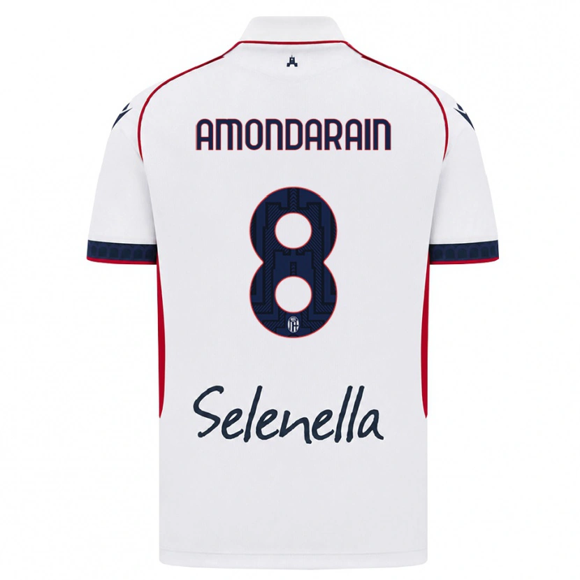 Danxen Enfant Maillot Mikel Amondarain #8 Blanc Rouge Bleu Roi Tenues Extérieur 2026/27 T-Shirt