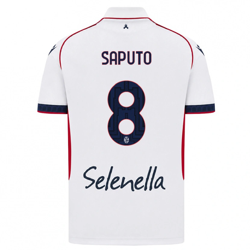 Danxen Enfant Maillot Jesse Saputo #8 Blanc Rouge Bleu Roi Tenues Extérieur 2026/27 T-Shirt