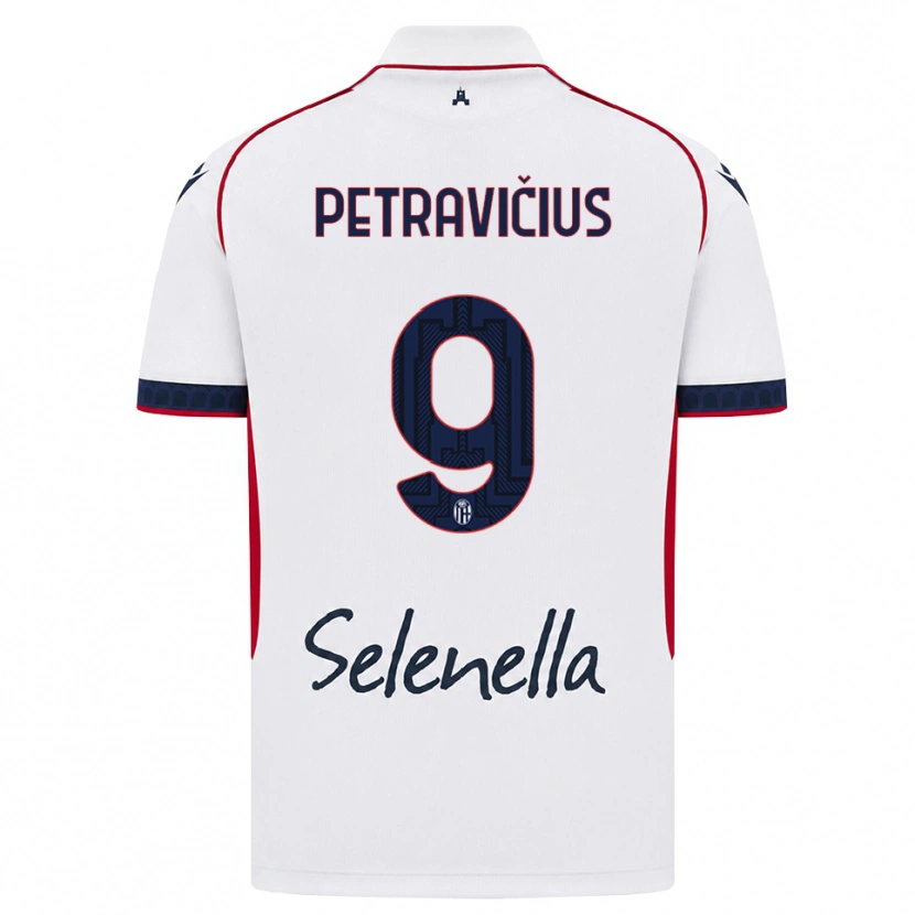 Danxen Enfant Maillot Joris Petravičius #9 Blanc Rouge Bleu Roi Tenues Extérieur 2026/27 T-Shirt