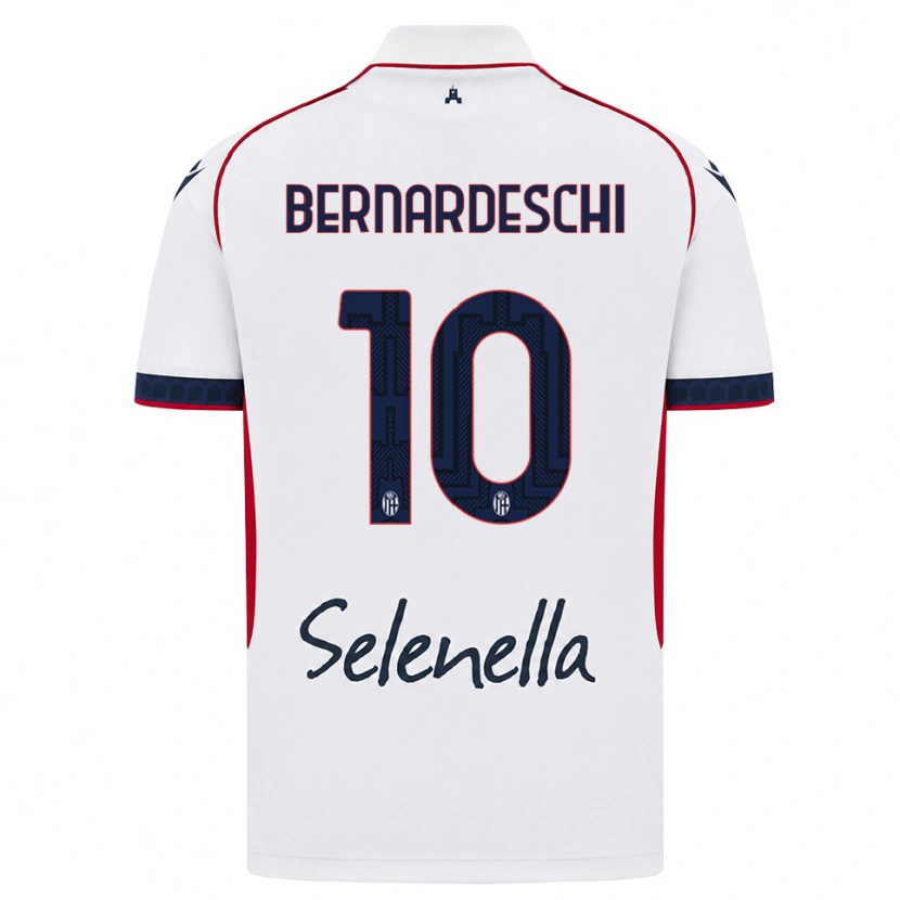 Danxen Enfant Maillot Federico Bernardeschi #10 Blanc Rouge Bleu Roi Tenues Extérieur 2026/27 T-Shirt