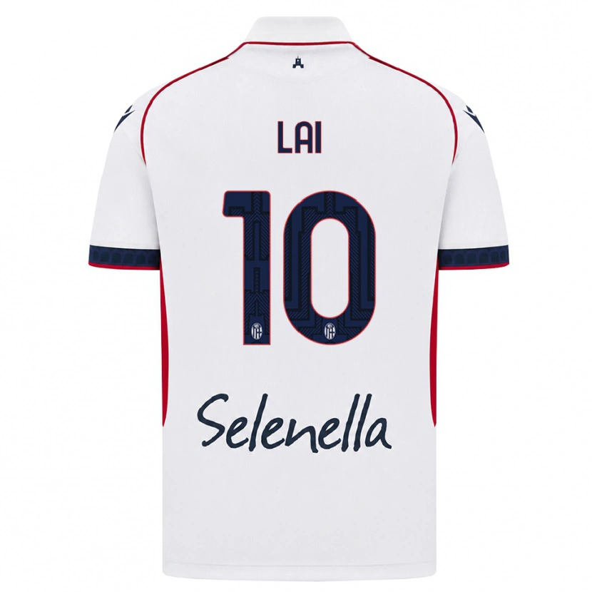 Danxen Enfant Maillot Luca Lai #10 Blanc Rouge Bleu Roi Tenues Extérieur 2026/27 T-Shirt