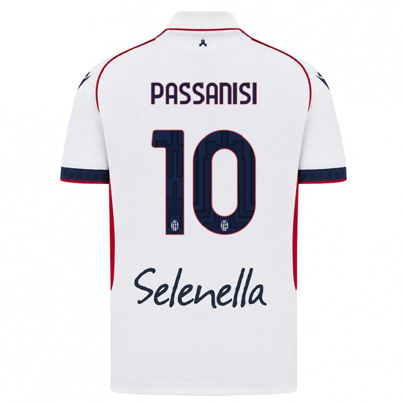 Danxen Enfant Maillot Fernando Passanisi #10 Blanc Rouge Bleu Roi Tenues Extérieur 2026/27 T-Shirt