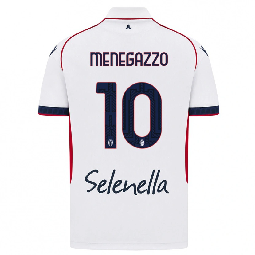 Danxen Enfant Maillot Lorenzo Menegazzo #10 Blanc Rouge Bleu Roi Tenues Extérieur 2026/27 T-Shirt