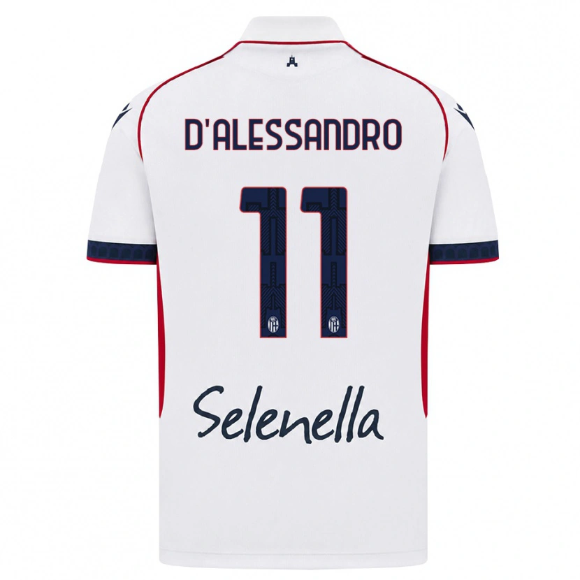 Danxen Enfant Maillot Giuliano D'alessandro #11 Blanc Rouge Bleu Roi Tenues Extérieur 2026/27 T-Shirt