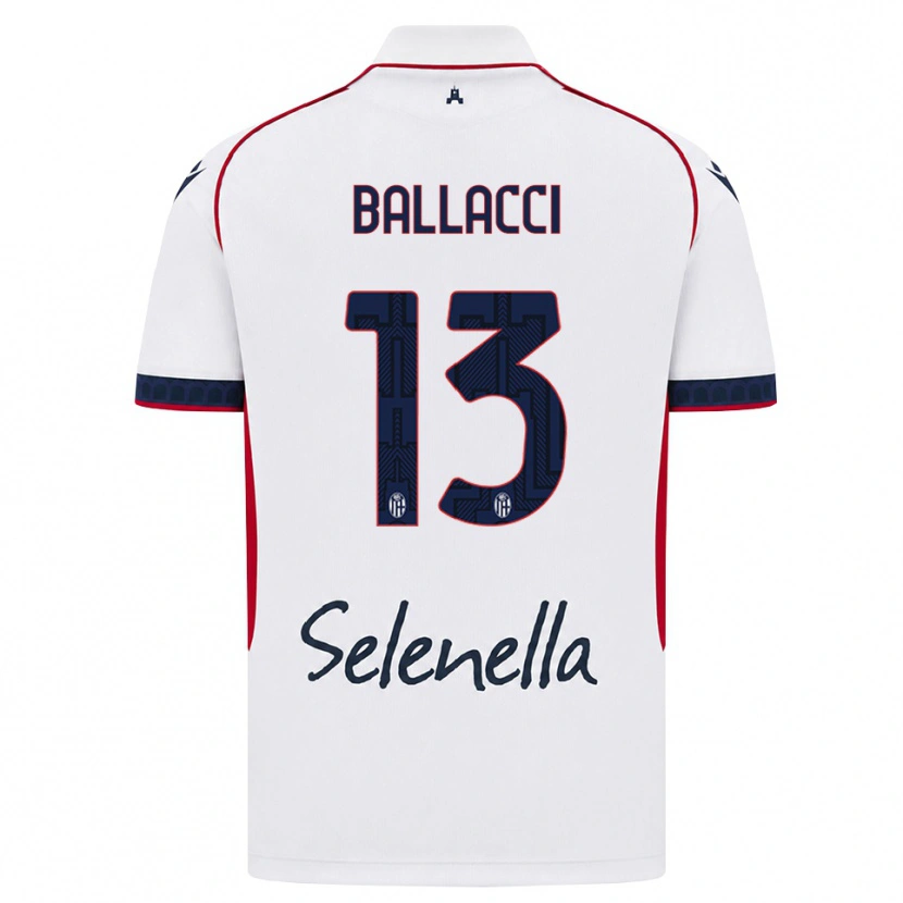 Danxen Enfant Maillot Edoardo Ballacci #13 Blanc Rouge Bleu Roi Tenues Extérieur 2026/27 T-Shirt