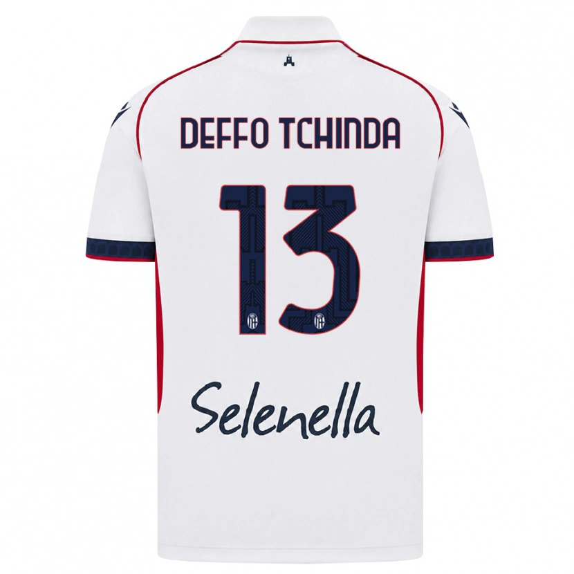 Danxen Enfant Maillot Owen Deffo Tchinda #13 Blanc Rouge Bleu Roi Tenues Extérieur 2026/27 T-Shirt