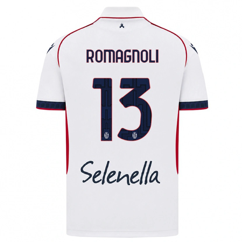 Danxen Enfant Maillot Andrea Romagnoli #13 Blanc Rouge Bleu Roi Tenues Extérieur 2026/27 T-Shirt