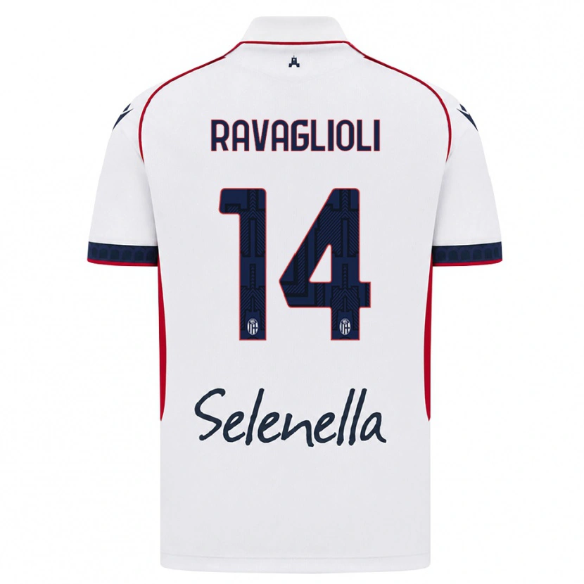 Danxen Enfant Maillot Tommaso Ravaglioli #14 Blanc Rouge Bleu Roi Tenues Extérieur 2026/27 T-Shirt