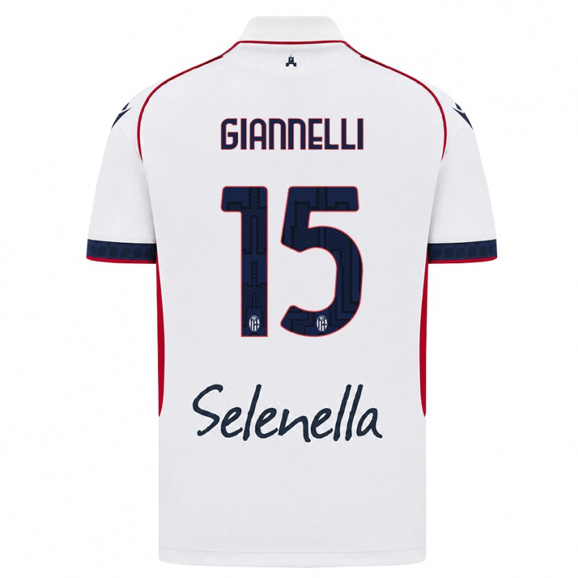 Danxen Enfant Maillot Davide Giannelli #15 Blanc Rouge Bleu Roi Tenues Extérieur 2026/27 T-Shirt