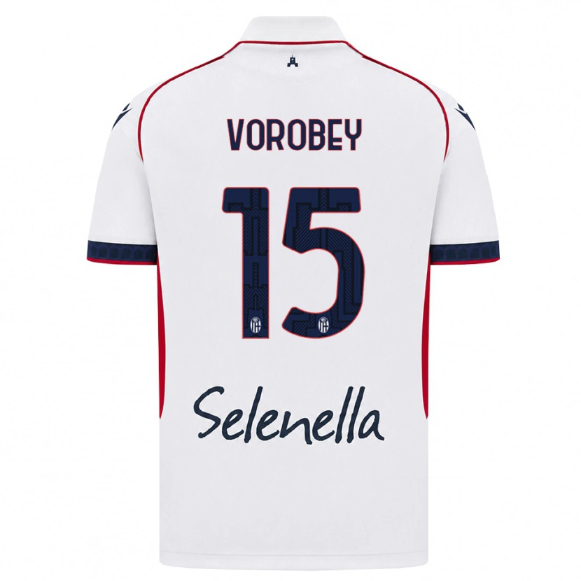 Danxen Enfant Maillot Maksym Vorobey #15 Blanc Rouge Bleu Roi Tenues Extérieur 2026/27 T-Shirt