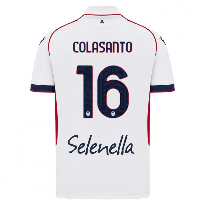 Danxen Enfant Maillot Pietro Colasanto #16 Blanc Rouge Bleu Roi Tenues Extérieur 2026/27 T-Shirt