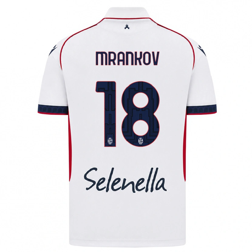 Danxen Enfant Maillot Dimitar Mrankov #18 Blanc Rouge Bleu Roi Tenues Extérieur 2026/27 T-Shirt