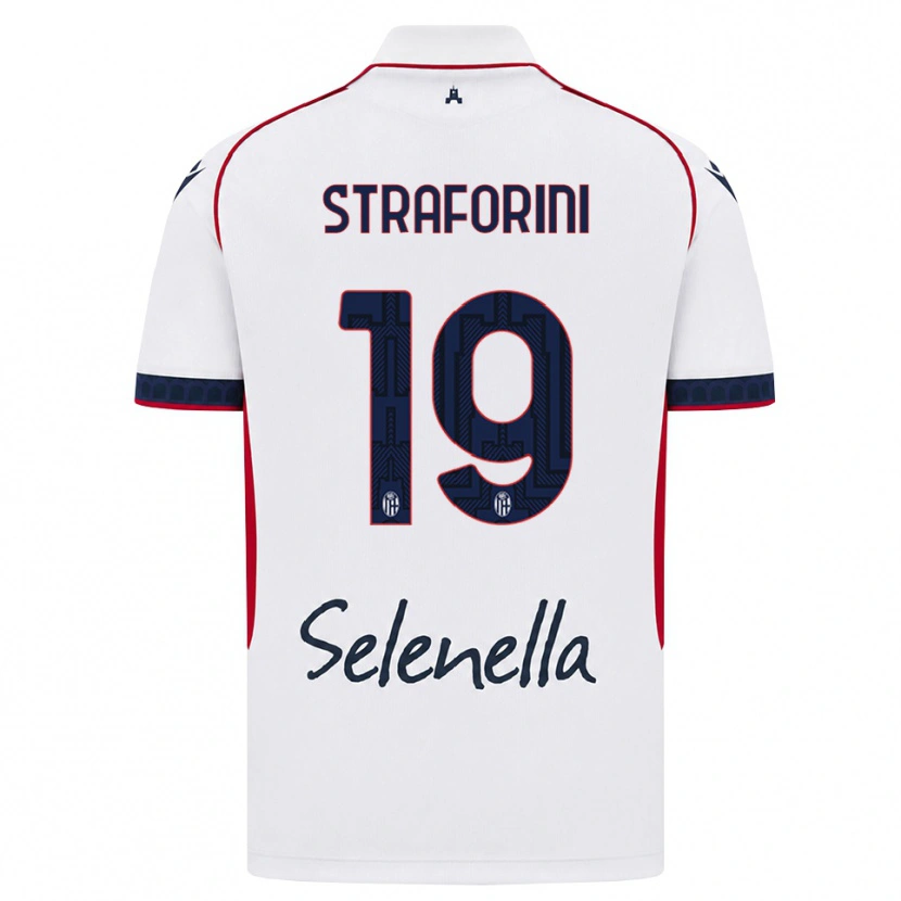 Danxen Enfant Maillot Rino Straforini #19 Blanc Rouge Bleu Roi Tenues Extérieur 2026/27 T-Shirt