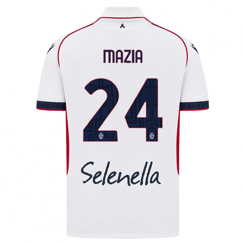 Danxen Enfant Maillot Andrea Mazia #24 Blanc Rouge Bleu Roi Tenues Extérieur 2026/27 T-Shirt