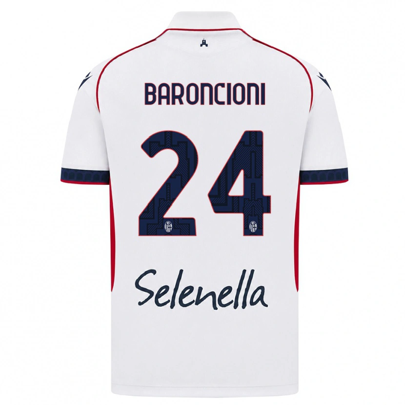 Danxen Enfant Maillot Davide Baroncioni #24 Blanc Rouge Bleu Roi Tenues Extérieur 2026/27 T-Shirt