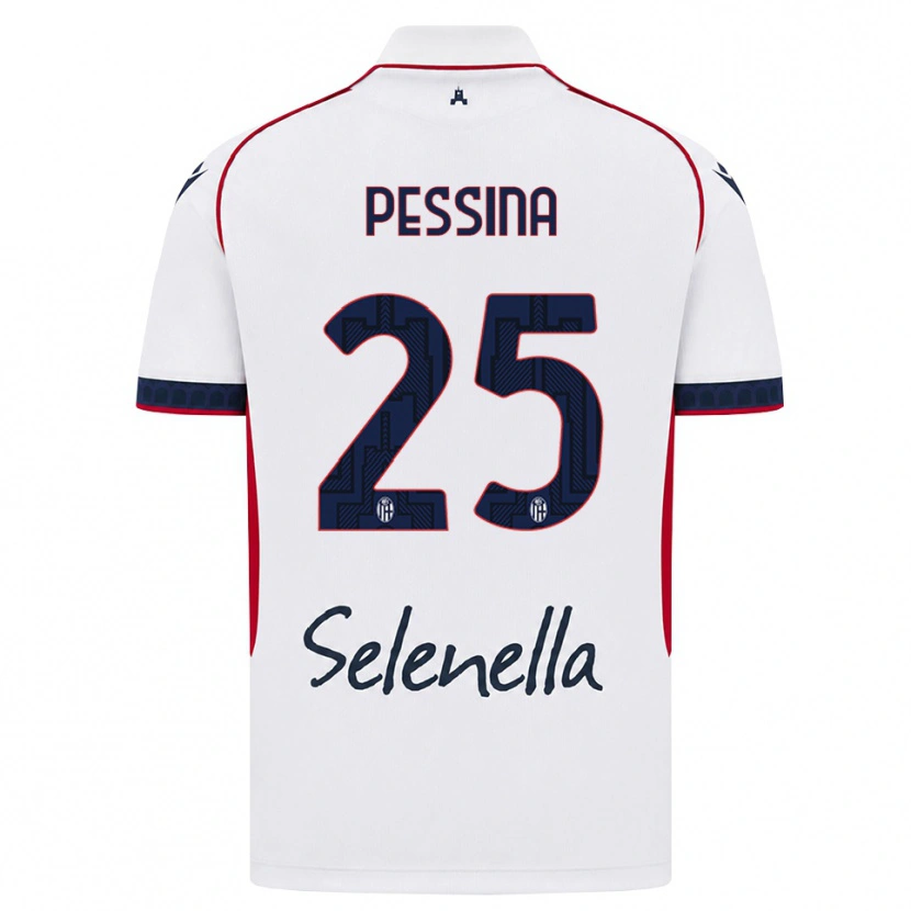 Danxen Enfant Maillot Massimo Pessina #25 Blanc Rouge Bleu Roi Tenues Extérieur 2026/27 T-Shirt