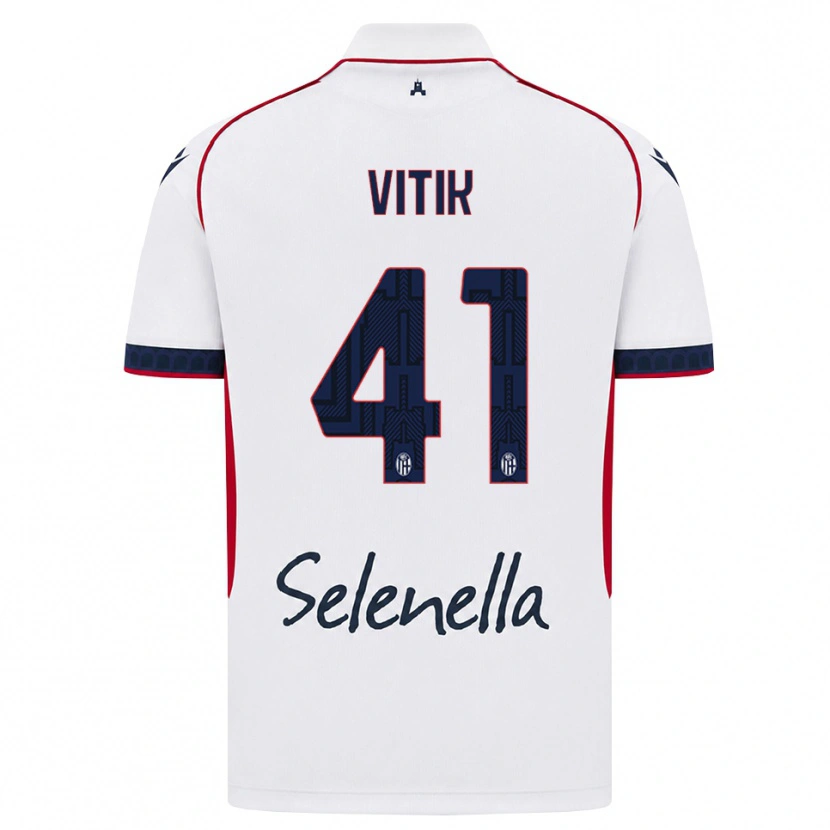 Danxen Enfant Maillot Martin Vitík #41 Blanc Rouge Bleu Roi Tenues Extérieur 2026/27 T-Shirt