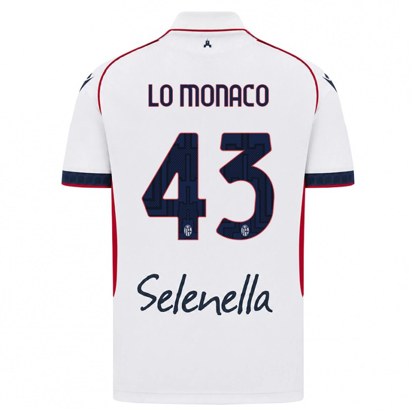 Danxen Enfant Maillot Luca Lo Monaco #43 Blanc Rouge Bleu Roi Tenues Extérieur 2026/27 T-Shirt